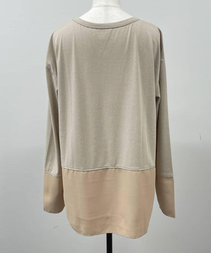 垂墜感拼接下襬袖T恤