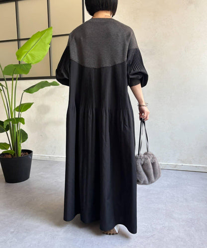 針織百褶連衣裙