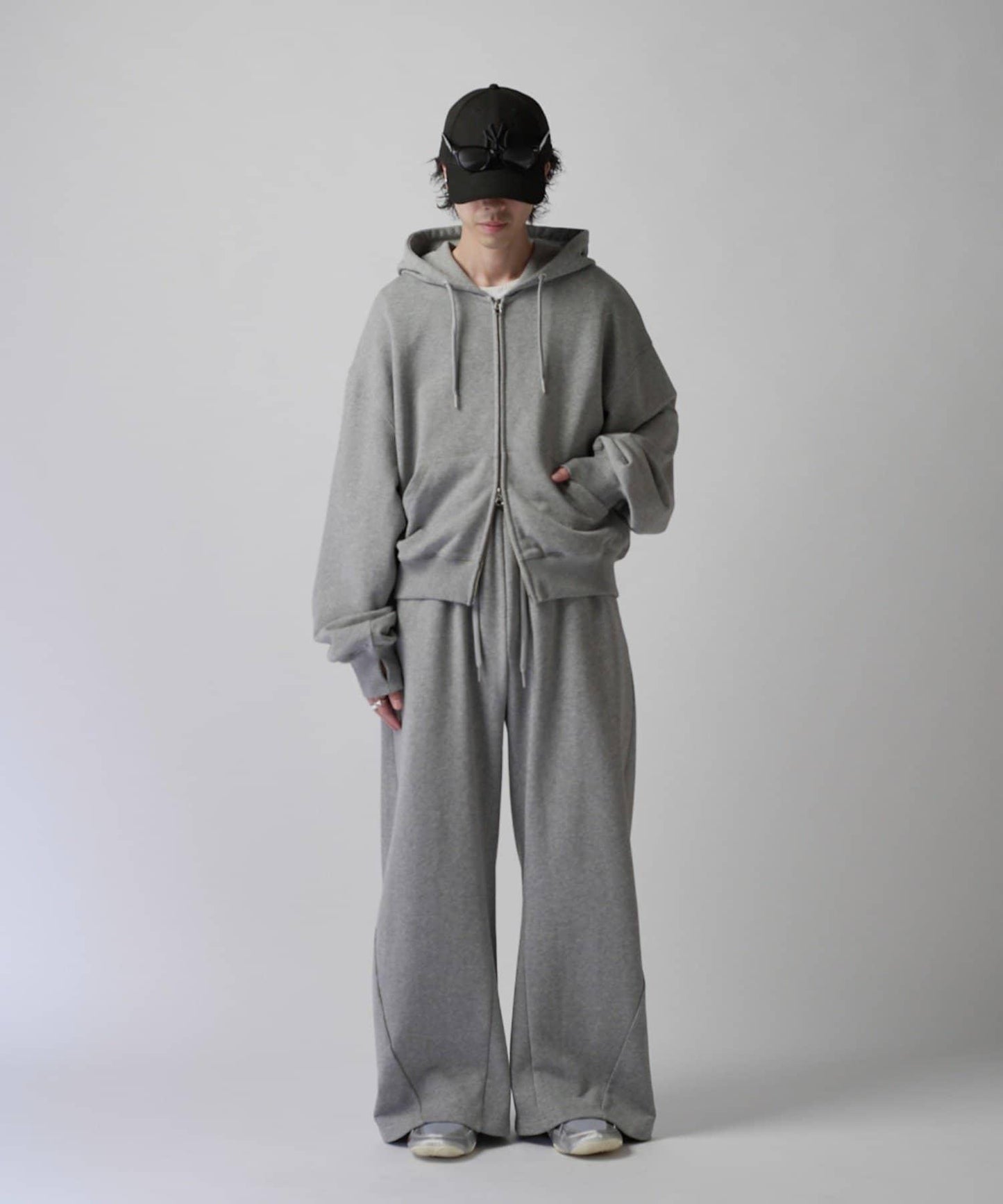 【Neucon】寬鬆雙拉鍊連帽衛衣 / 可搭配套裝