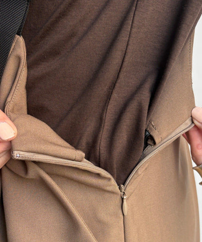 配色腰帶揹帶褲
