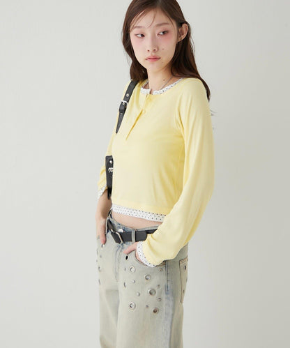 WHO'S WHO gallery 疊層亨利領上衣