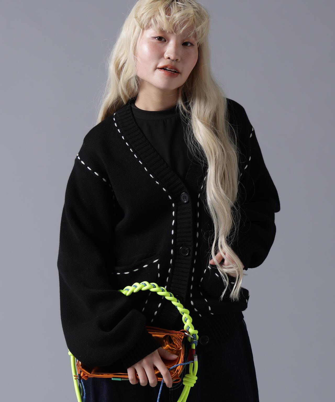 B omnivore/ビーオムニボー STITCH KNIT CARDIGAN 針織開衫