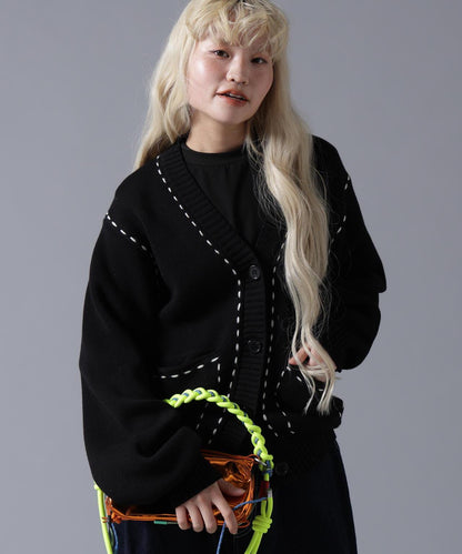B omnivore/ビーオムニボー STITCH KNIT CARDIGAN 針織開衫
