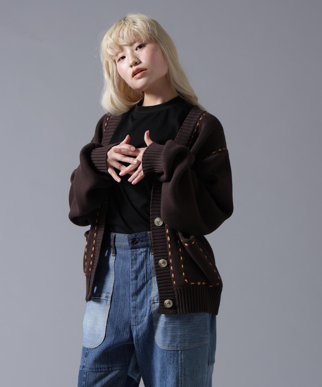 B omnivore/ビーオムニボー STITCH KNIT CARDIGAN 針織開衫