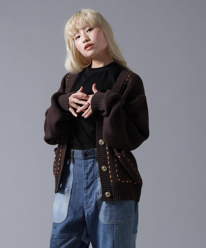 B omnivore/ビーオムニボー STITCH KNIT CARDIGAN 針織開衫