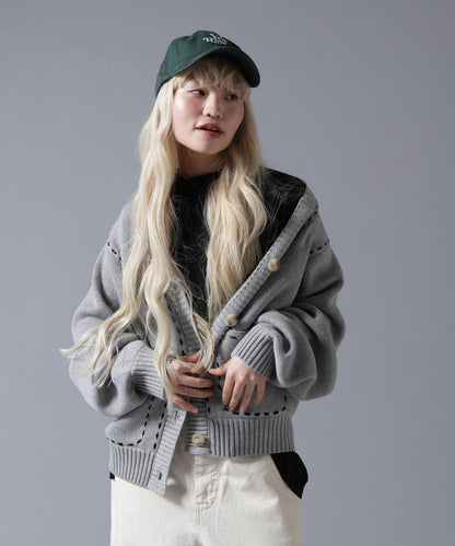 B omnivore/ビーオムニボー STITCH KNIT CARDIGAN 針織開衫