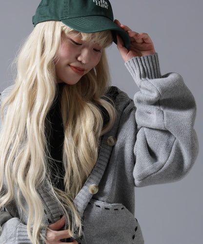B omnivore/ビーオムニボー STITCH KNIT CARDIGAN 針織開衫