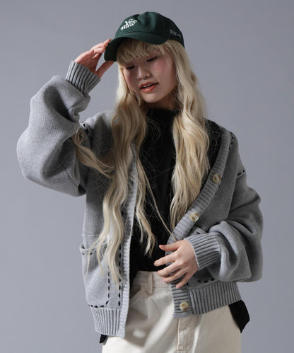 B omnivore/ビーオムニボー STITCH KNIT CARDIGAN 針織開衫