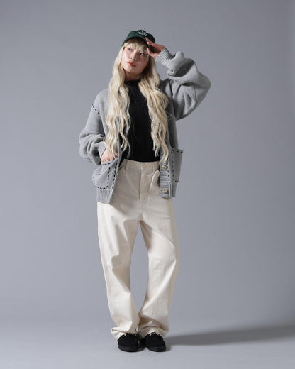 B omnivore/ビーオムニボー STITCH KNIT CARDIGAN 針織開衫