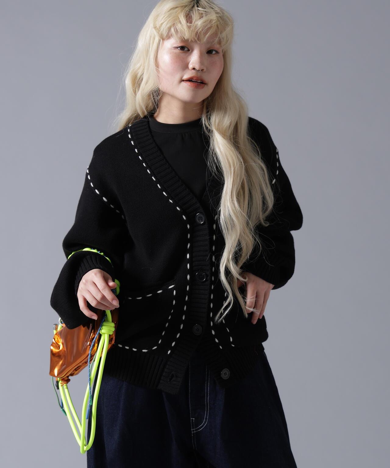B omnivore/ビーオムニボー STITCH KNIT CARDIGAN 針織開衫