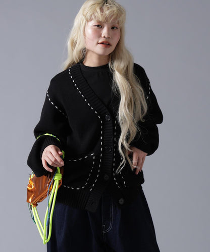 B omnivore/ビーオムニボー STITCH KNIT CARDIGAN 針織開衫