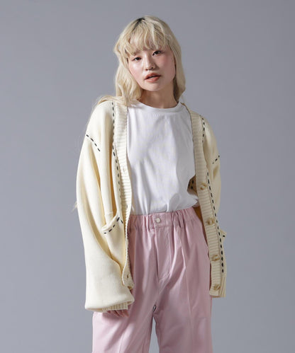 B omnivore/ビーオムニボー STITCH KNIT CARDIGAN 針織開衫