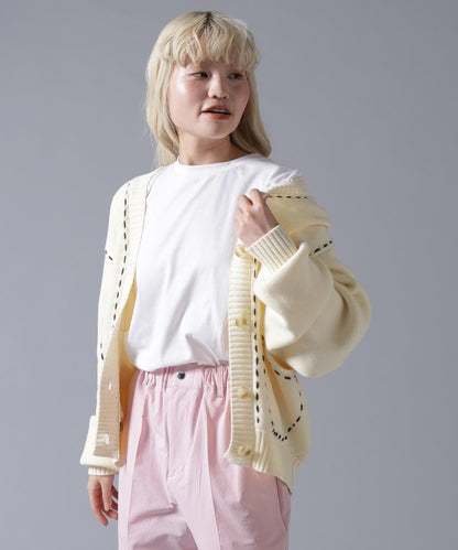 B omnivore/ビーオムニボー STITCH KNIT CARDIGAN 針織開衫