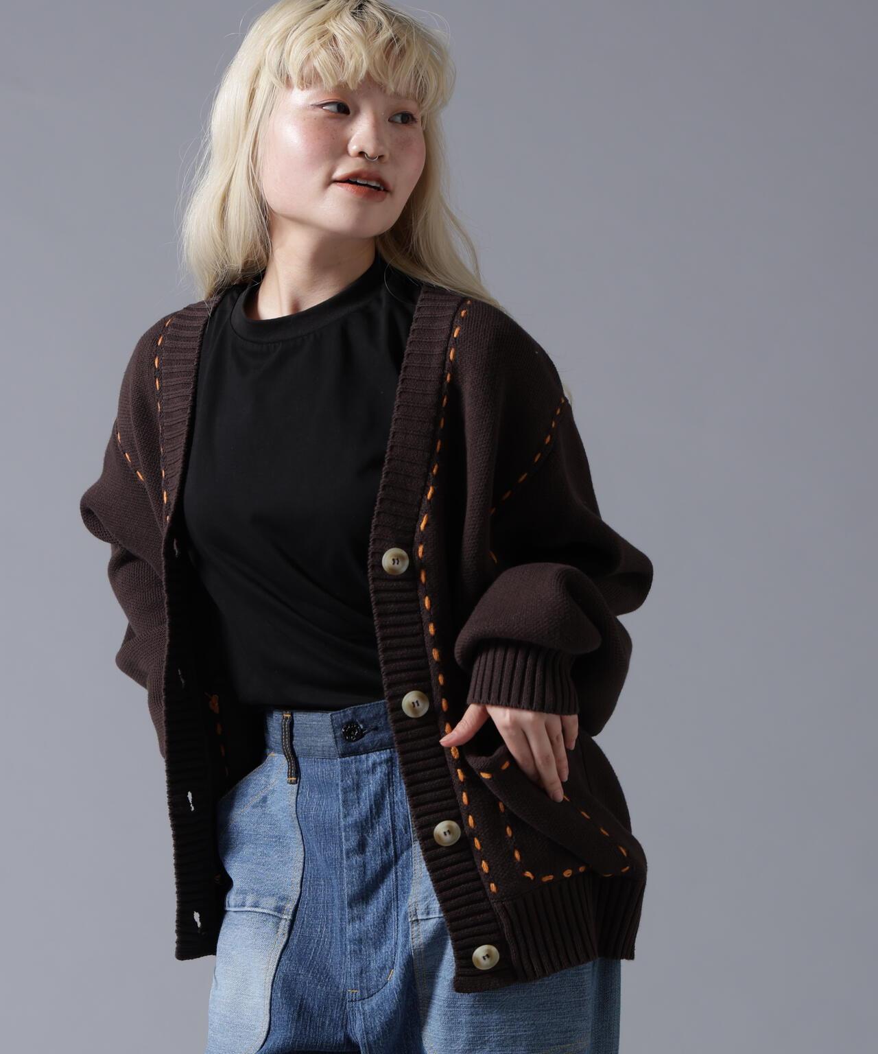 B omnivore/ビーオムニボー STITCH KNIT CARDIGAN 針織開衫