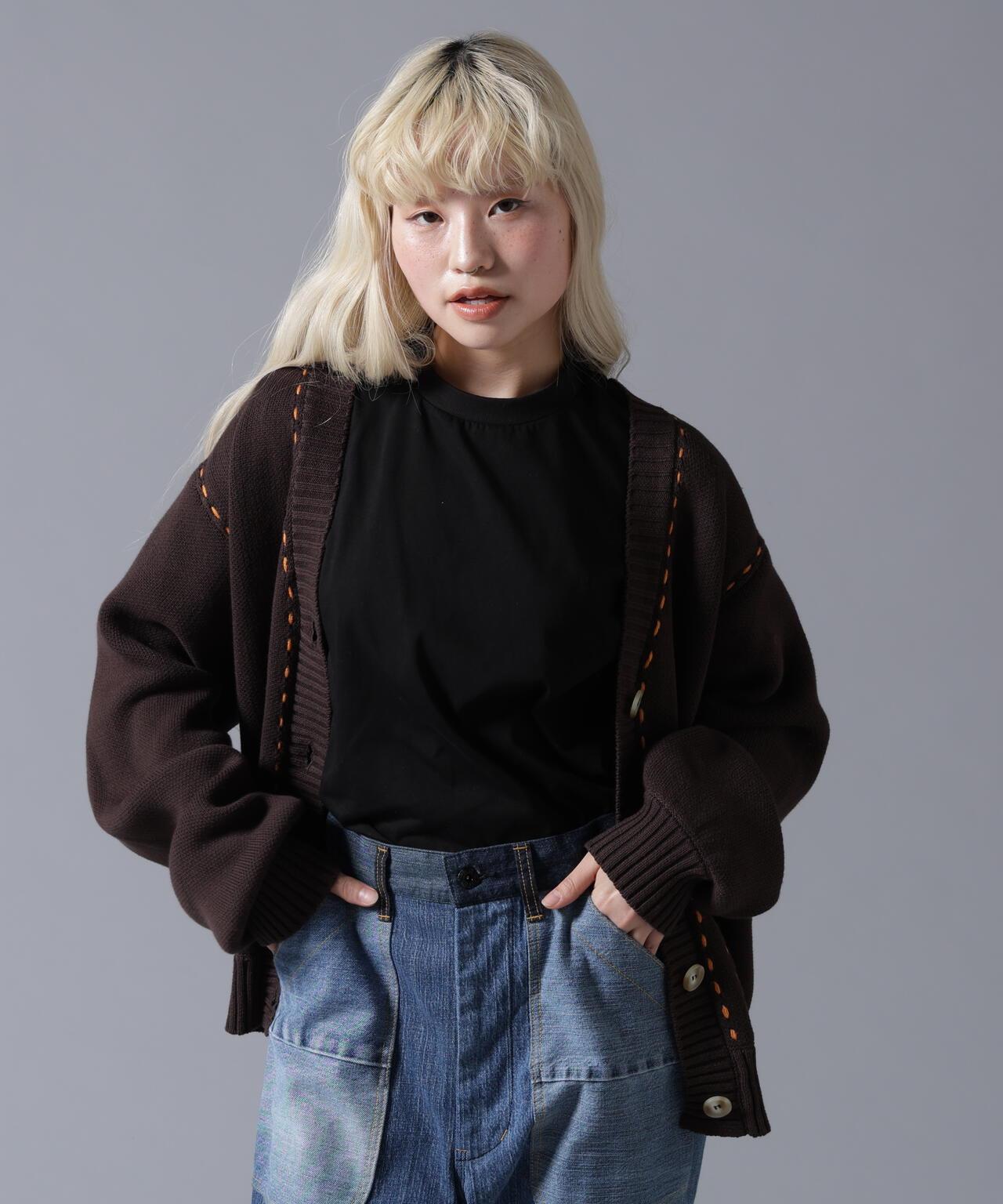 B omnivore/ビーオムニボー STITCH KNIT CARDIGAN 針織開衫