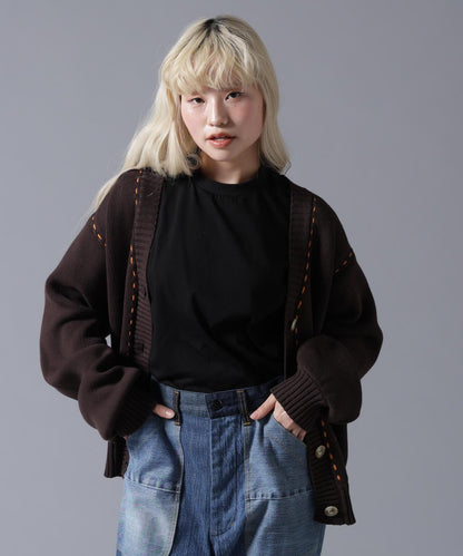 B omnivore/ビーオムニボー STITCH KNIT CARDIGAN 針織開衫