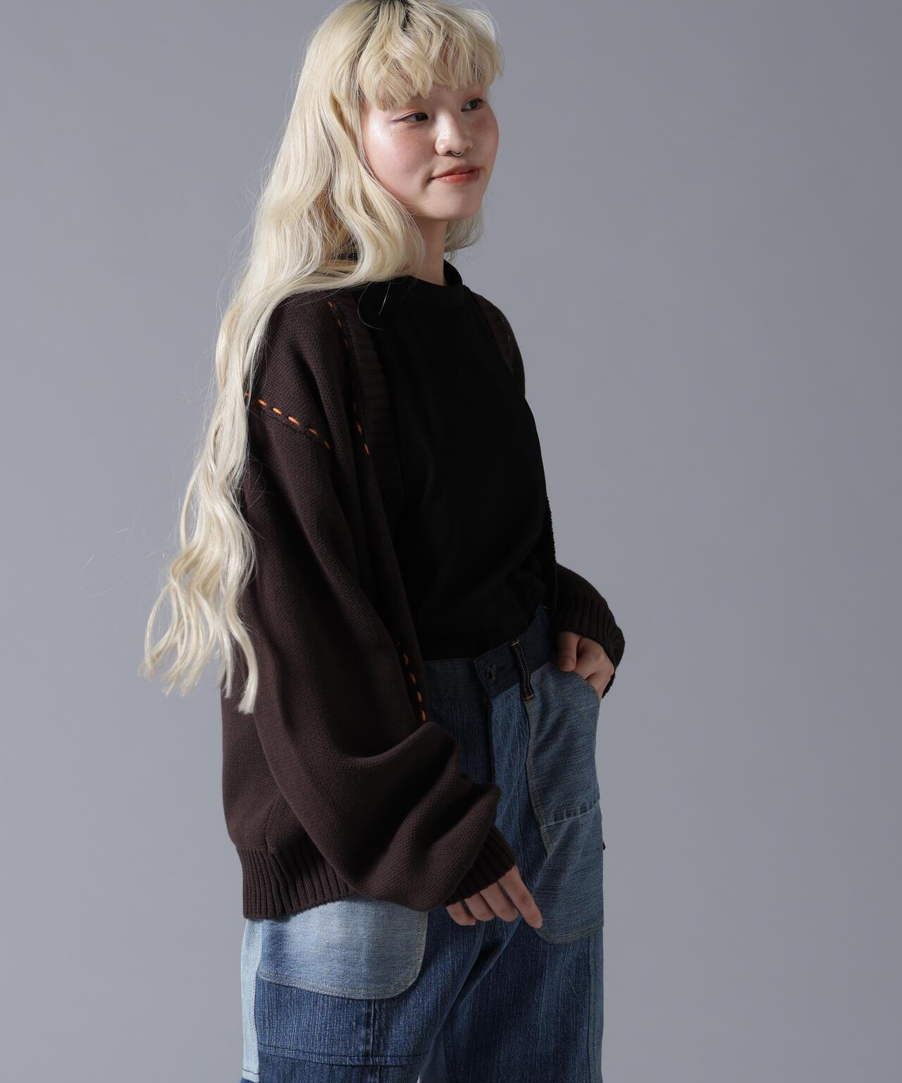 B omnivore/ビーオムニボー STITCH KNIT CARDIGAN 針織開衫