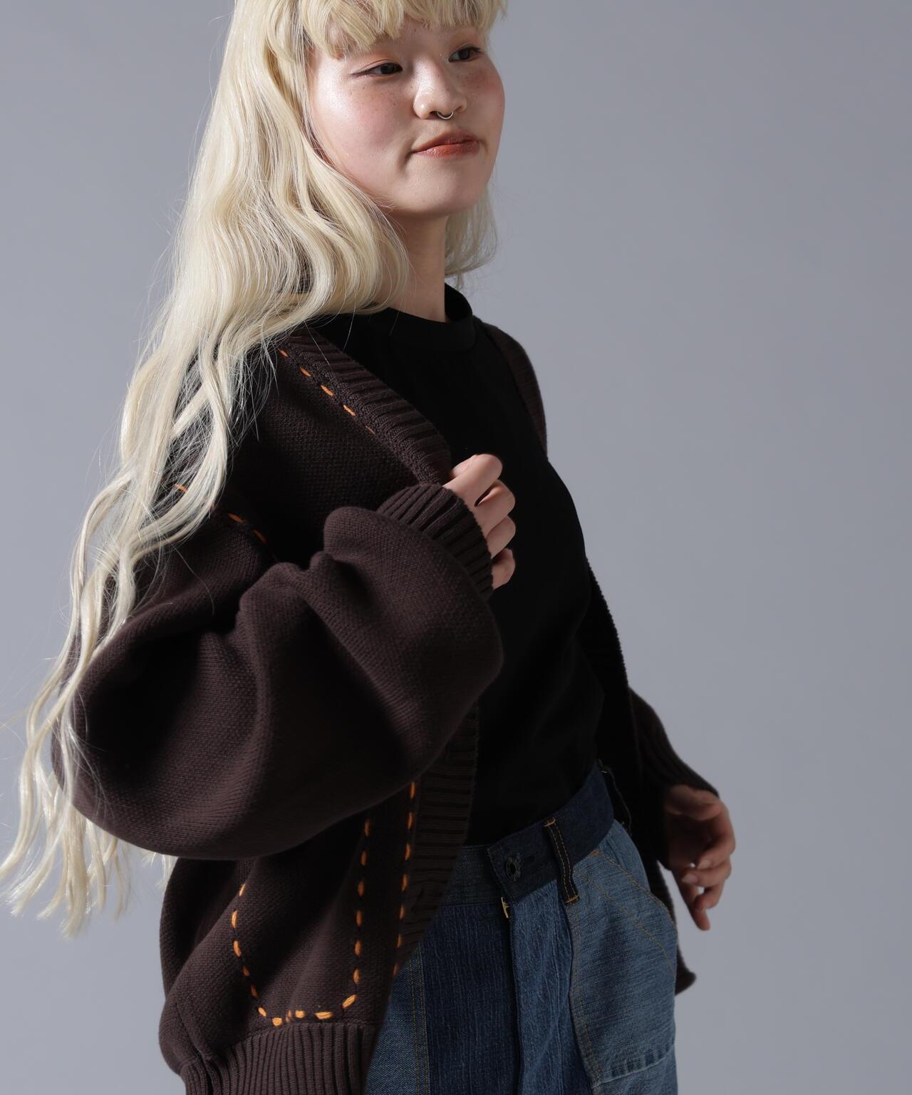 B omnivore/ビーオムニボー STITCH KNIT CARDIGAN 針織開衫