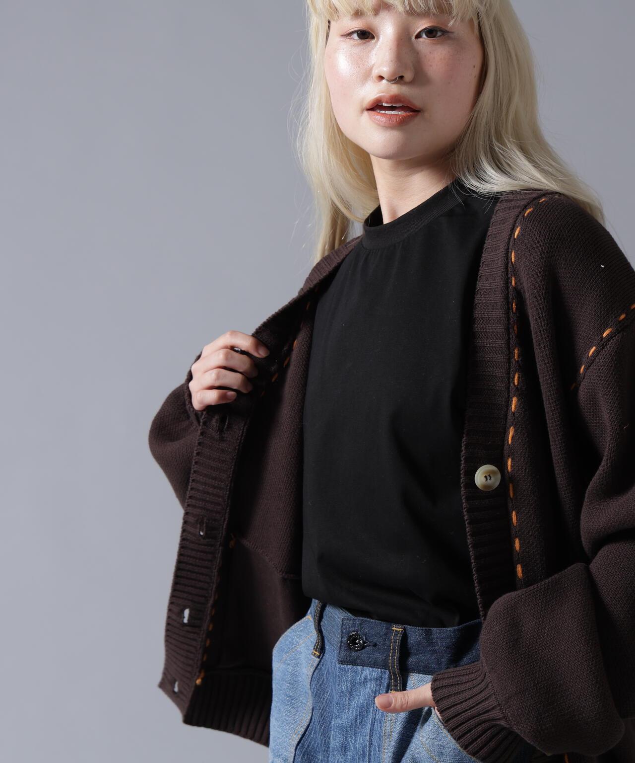 B omnivore/ビーオムニボー STITCH KNIT CARDIGAN 針織開衫