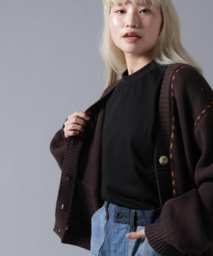 B omnivore/ビーオムニボー STITCH KNIT CARDIGAN 針織開衫