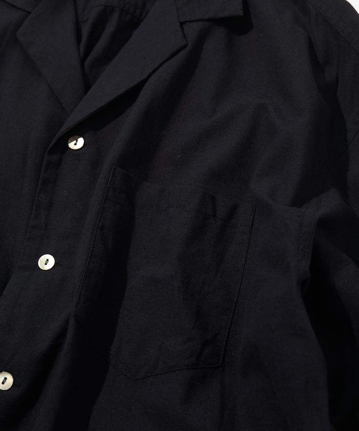 Cotton Linen Open Collar Shirt
