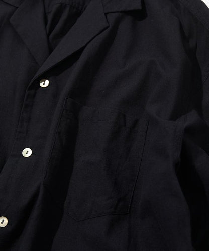 Cotton Linen Open Collar Shirt