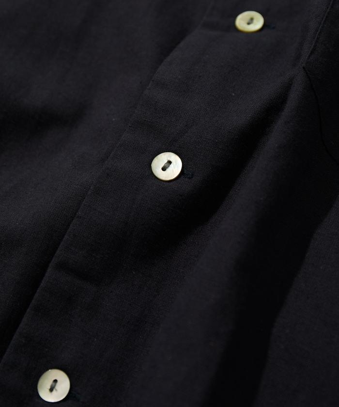 Cotton Linen Open Collar Shirt