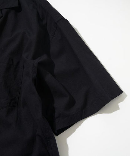 Cotton Linen Open Collar Shirt