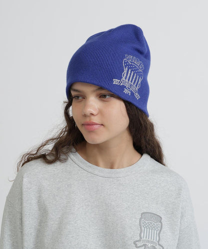 RHINESTONE VARSITY LOGO BEANIE