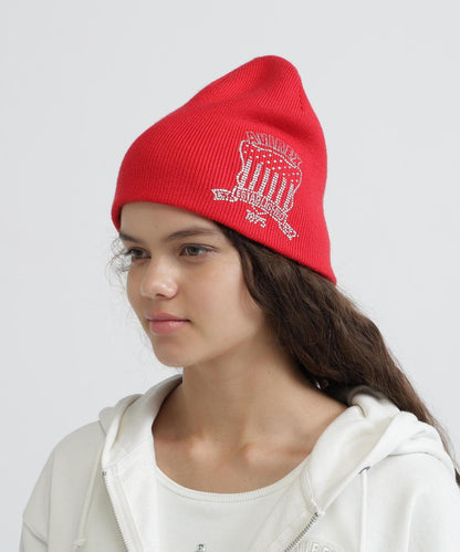 RHINESTONE VARSITY LOGO BEANIE