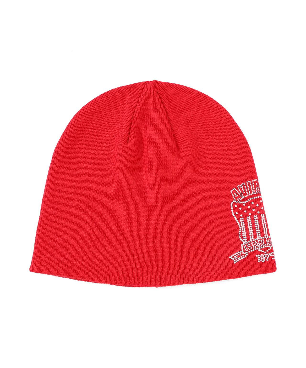 RHINESTONE VARSITY LOGO BEANIE