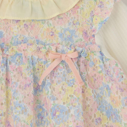 花朵蕾絲連衣裙套裝