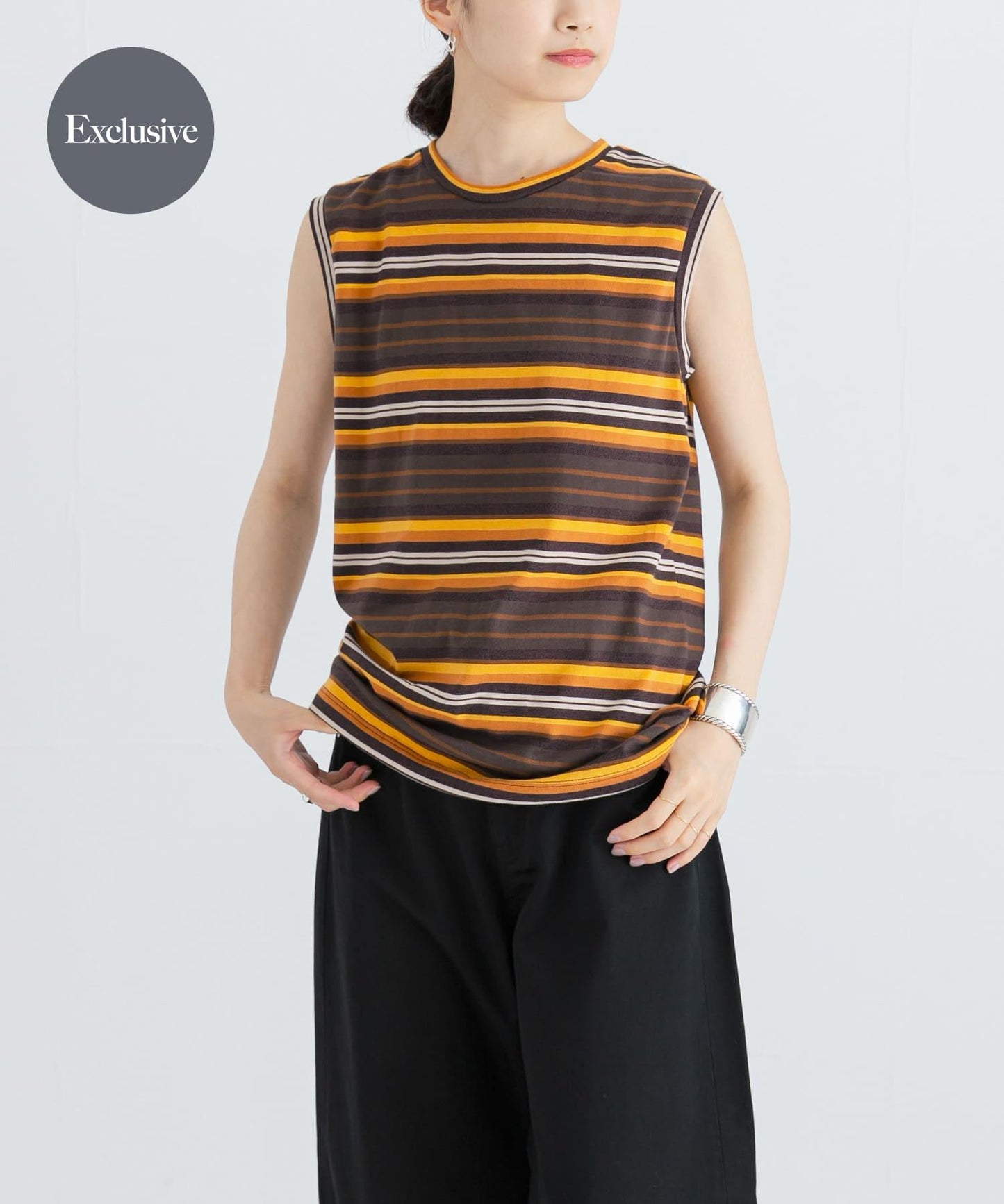 SOBLANTE by MIXTA×UR MULTI BORDER NO SLEEVE 聯名款 無袖上衣
