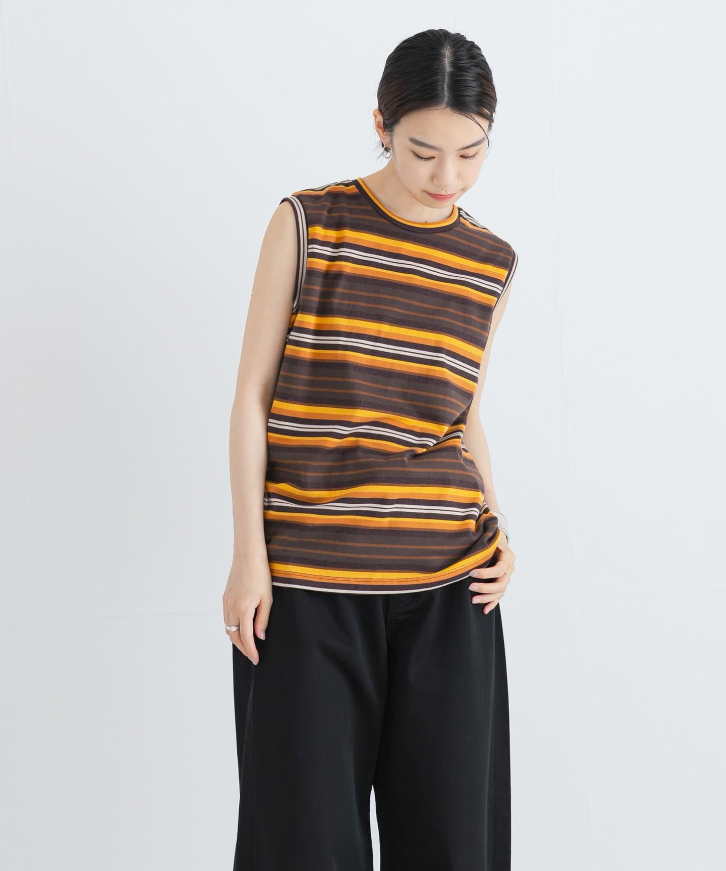 SOBLANTE by MIXTA×UR MULTI BORDER NO SLEEVE 聯名款 無袖上衣