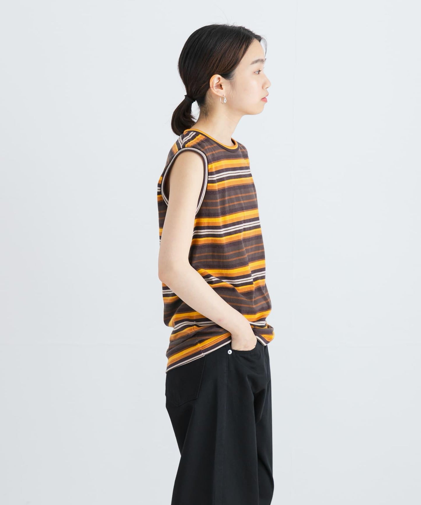 SOBLANTE by MIXTA×UR MULTI BORDER NO SLEEVE 聯名款 無袖上衣