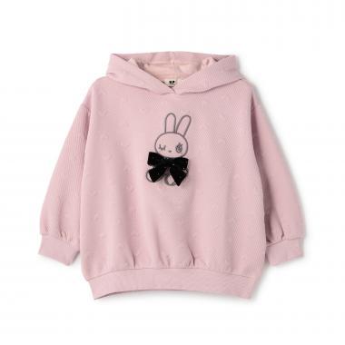 大蝴蝶結 兔子刺繡 連帽衛衣