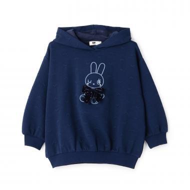 大蝴蝶結 兔子刺繡 連帽衛衣
