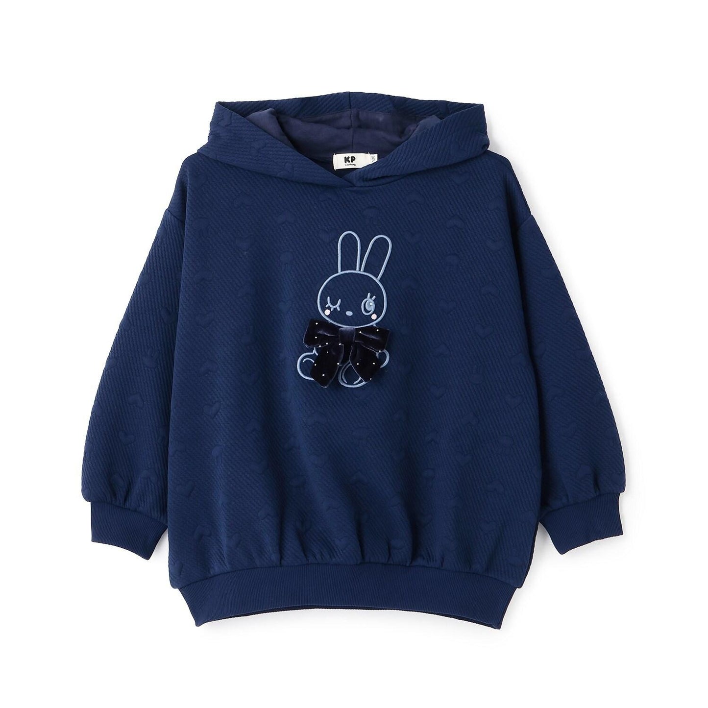 大蝴蝶結 兔子刺繡 連帽衛衣