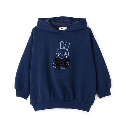大蝴蝶結 兔子刺繡 連帽衛衣
