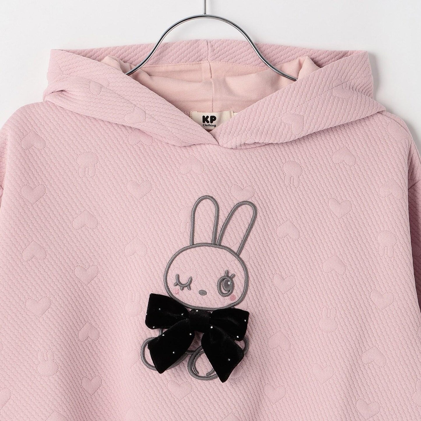 大蝴蝶結 兔子刺繡 連帽衛衣