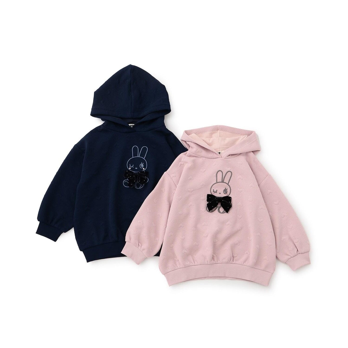 大蝴蝶結 兔子刺繡 連帽衛衣