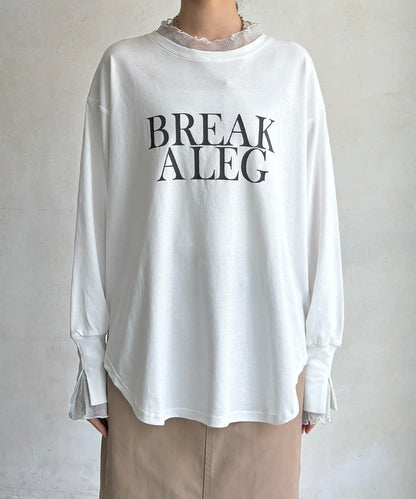 BREAK ALEG植絨分層長袖T恤