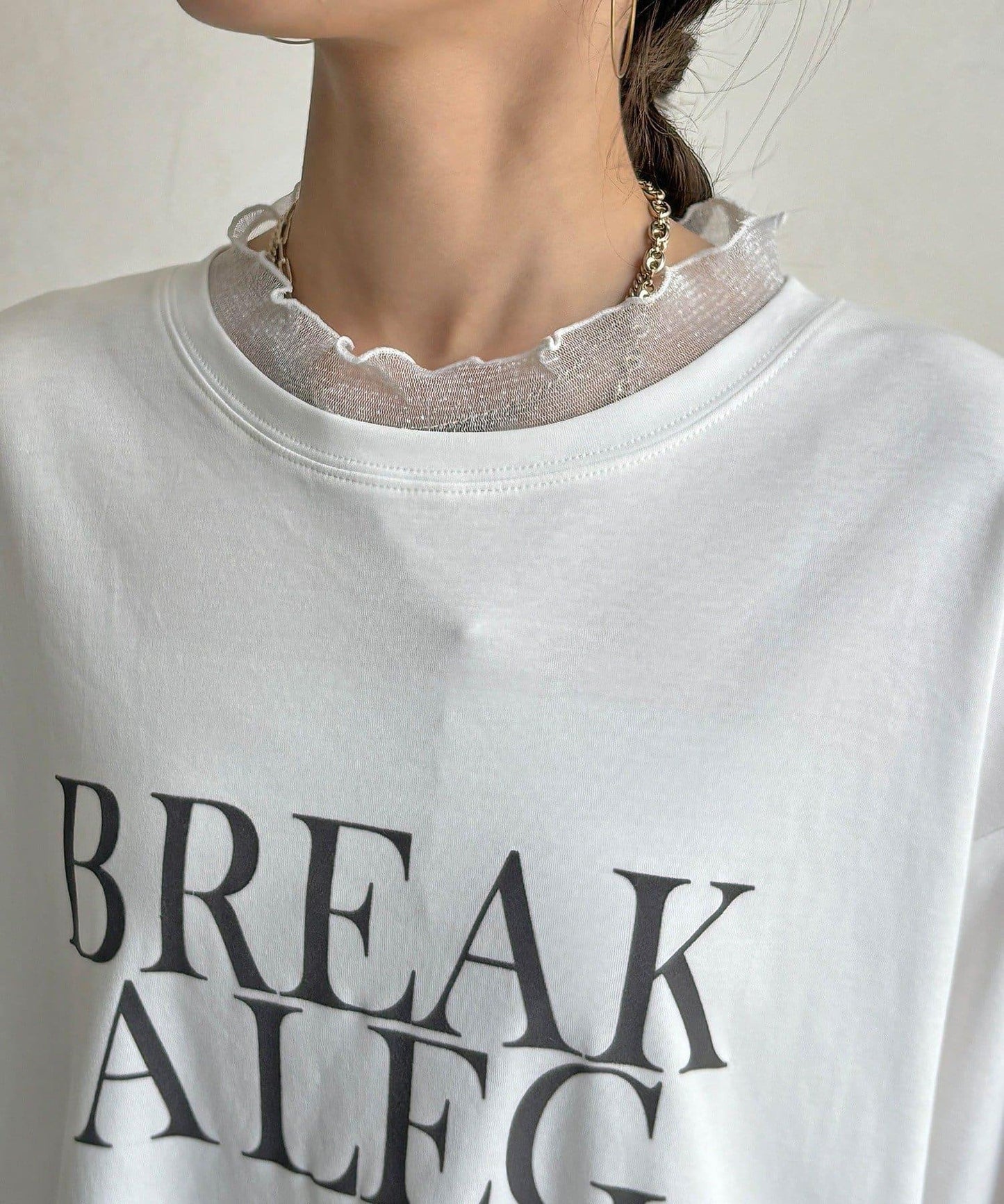 BREAK ALEG植絨分層長袖T恤