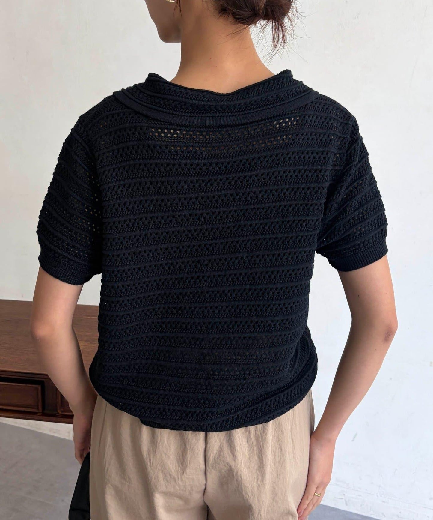 網眼Polo針織開衫