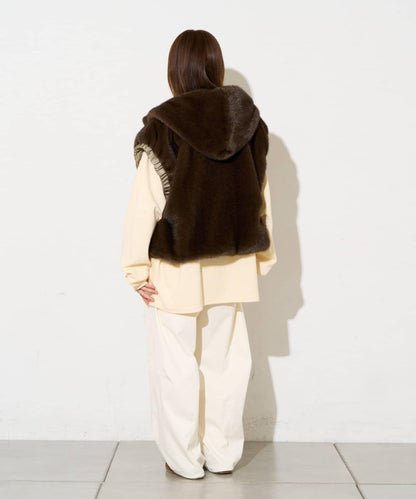 etsinta 雙面穿軍風毛絨馬甲