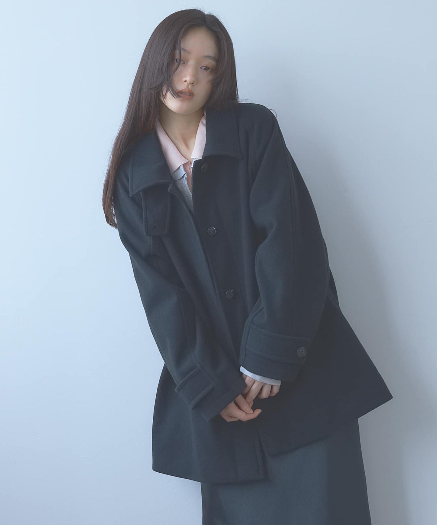 抗起球 翻領中長款大衣