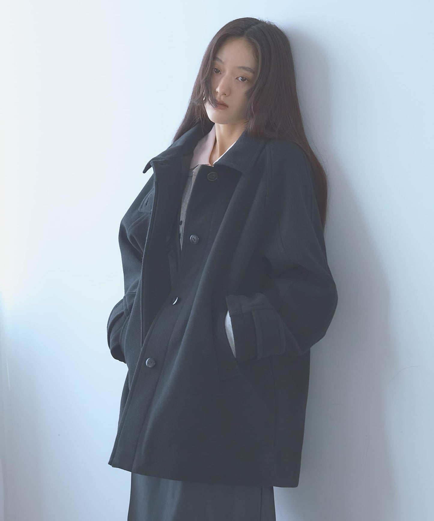 抗起球 翻領中長款大衣