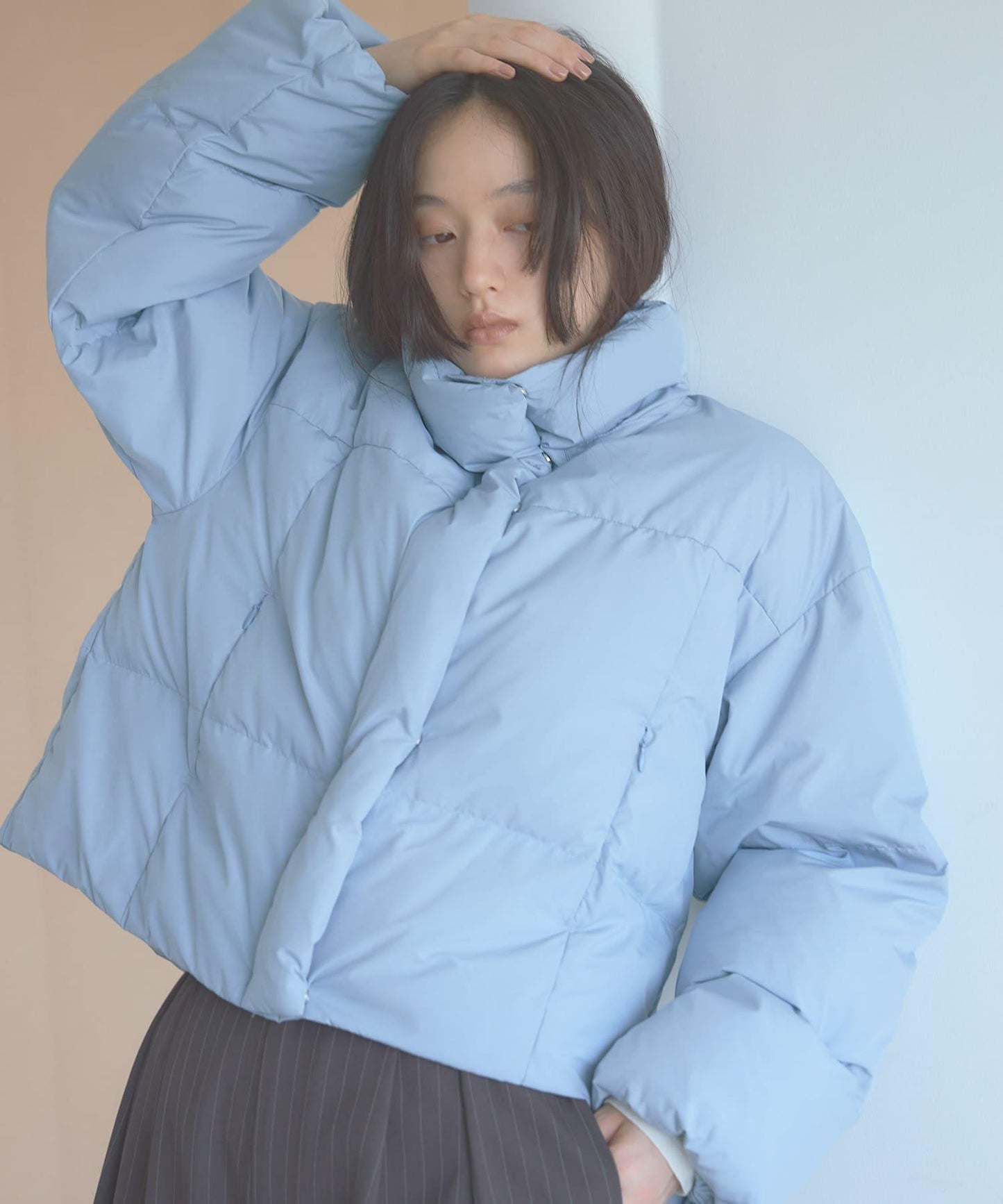 調溫防潑水兩穿連帽羽絨服