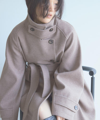 抗起球 立領長款大衣