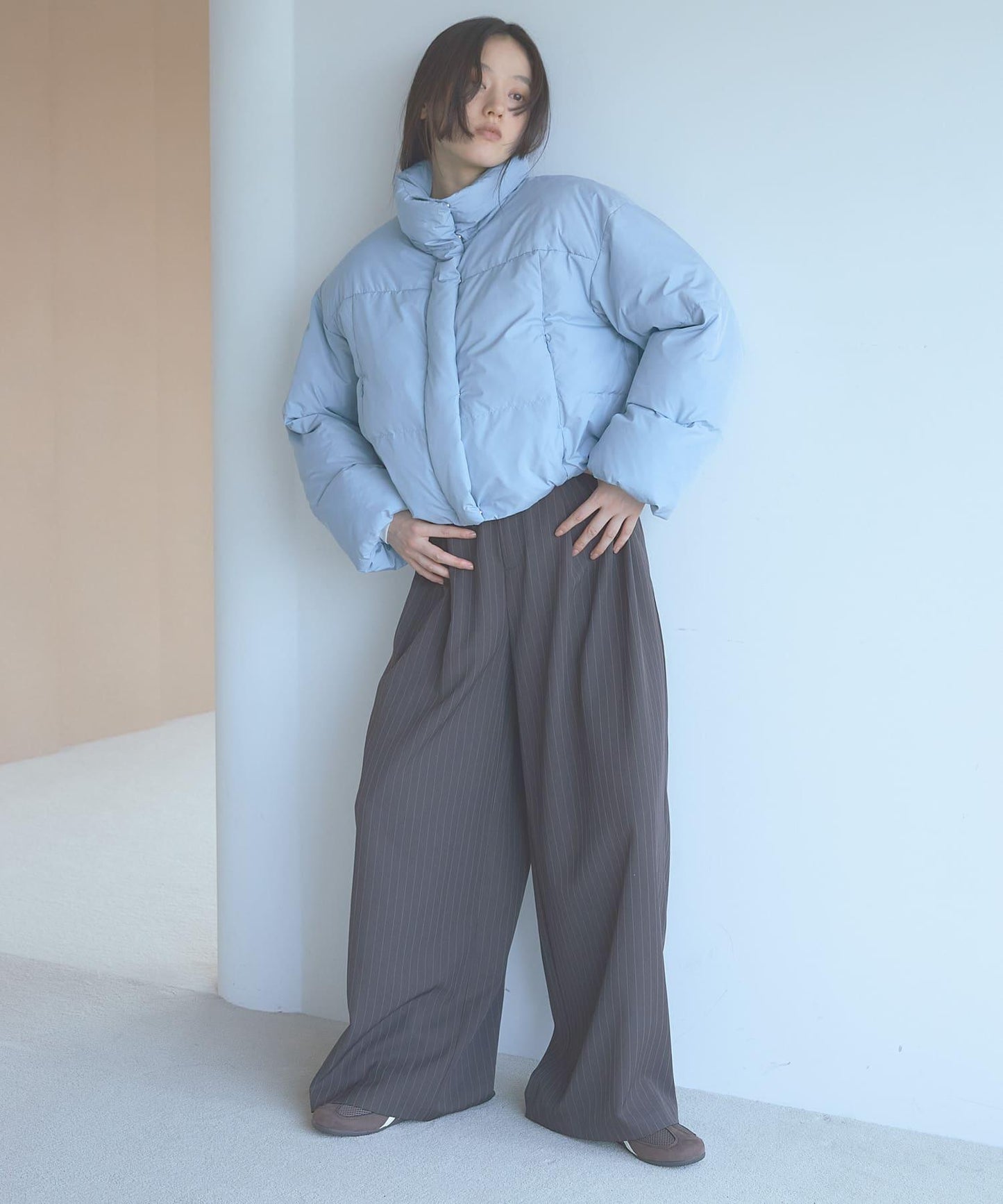 調溫防潑水兩穿連帽羽絨服